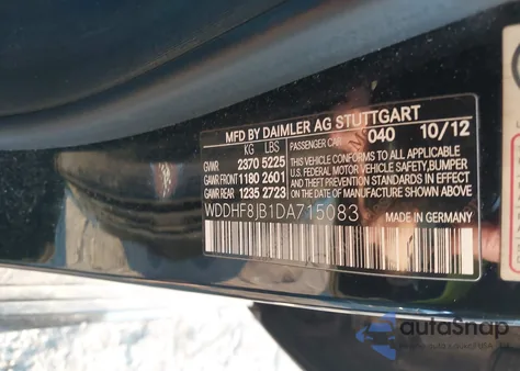 2013 Mercedes-Benz E 350 4Matic из США, поврежденный, VIN WDDHF8JB1DA715083